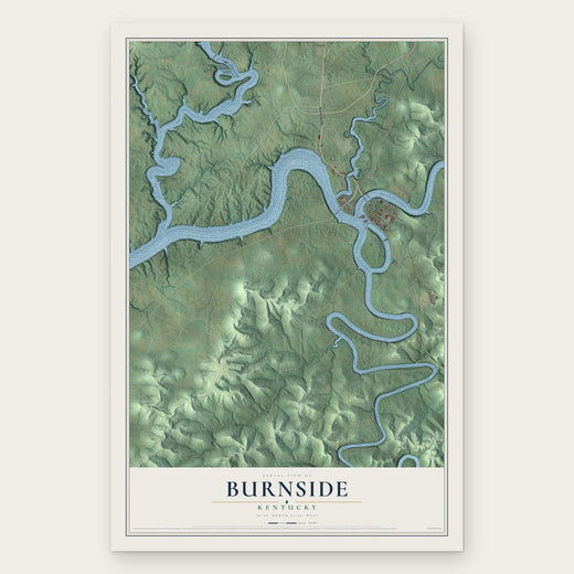 Burnside, Kentucky map print, the full design