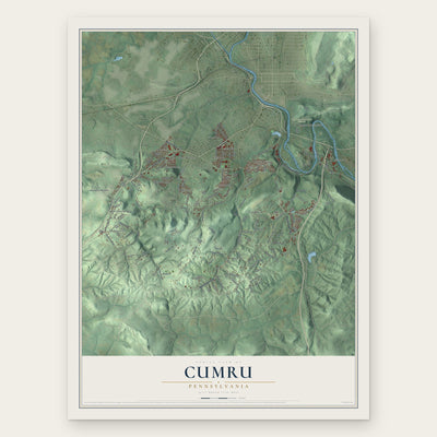 Cumru, Pennsylvania map print, the full design