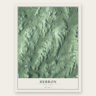 Hebron, New York map print, the full design