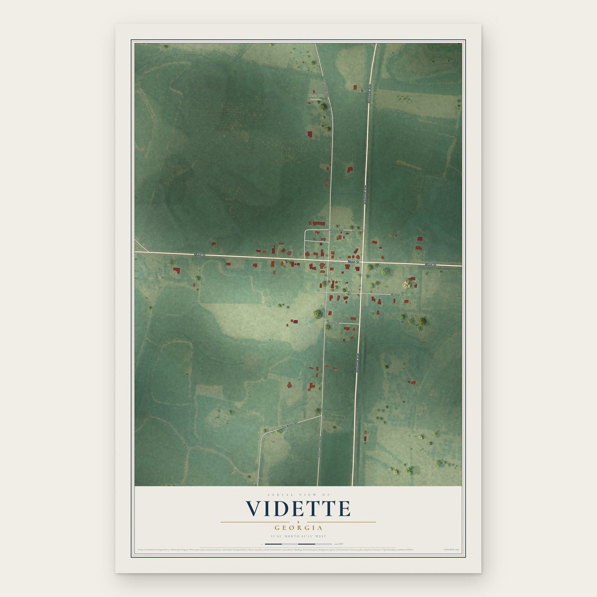 Vidette, Georgia map print, the full design