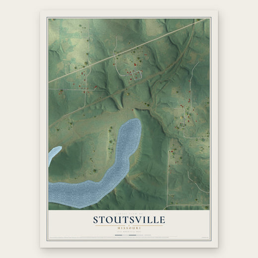 Stoutsville, Missouri map print, the full design
