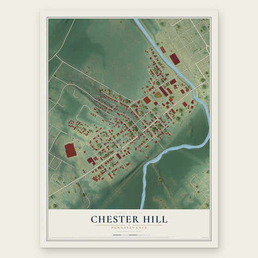 Chester Hill, Pennsylvania map print, the full design
