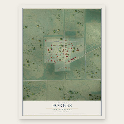 Forbes, North Dakota map print, the full design