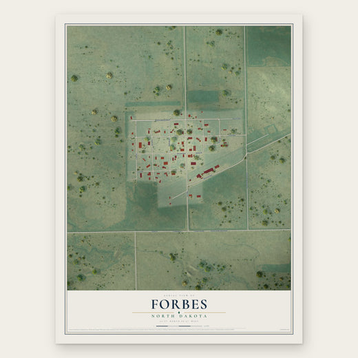 Forbes, North Dakota map print, the full design
