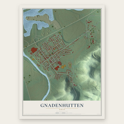 Gnadenhutten, Ohio map print, the full design