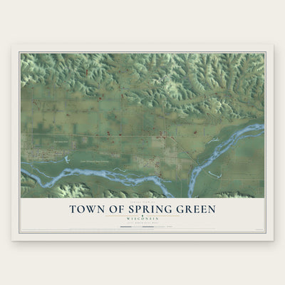 Town of Spring Green, Wisconsin map print, the full design