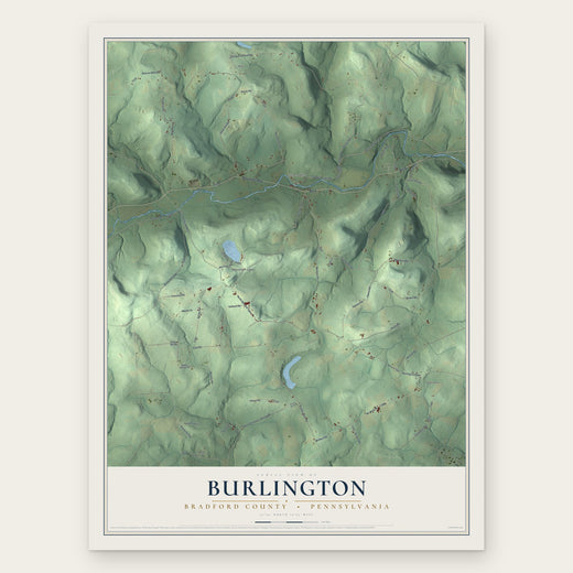 Burlington, Bradford County, Pennsylvania map print, the full design