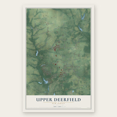 Upper Deerfield, New Jersey map print, the full design