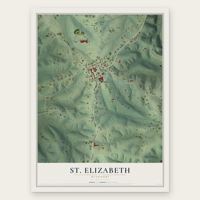 St. Elizabeth, Missouri map print, the full design