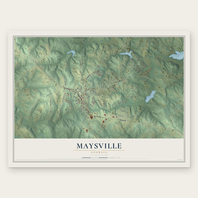 Maysville, Georgia map print, the full design