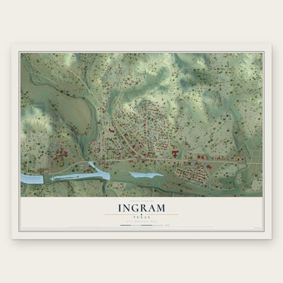 Ingram, Texas map print, the full design