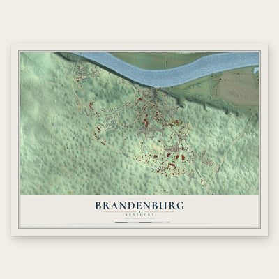 Brandenburg, Kentucky map print, the full design