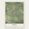 Newell, South Dakota map print, the full design