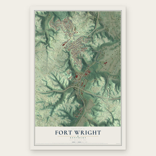 Fort Wright, Kentucky map print, the full design