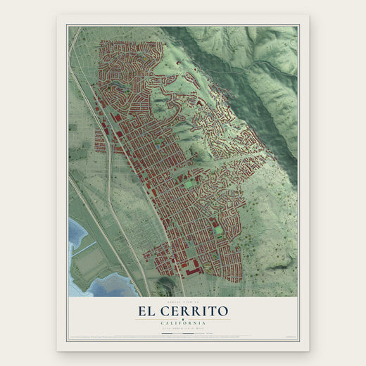 El Cerrito, California map print, the full design