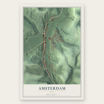Amsterdam, Ohio map print, the full design