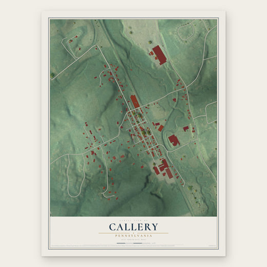 Callery, Pennsylvania map print, the full design
