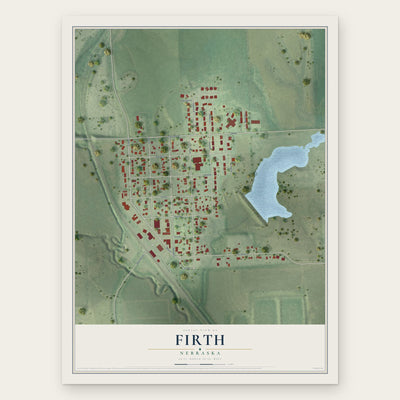 Firth, Nebraska map print, the full design