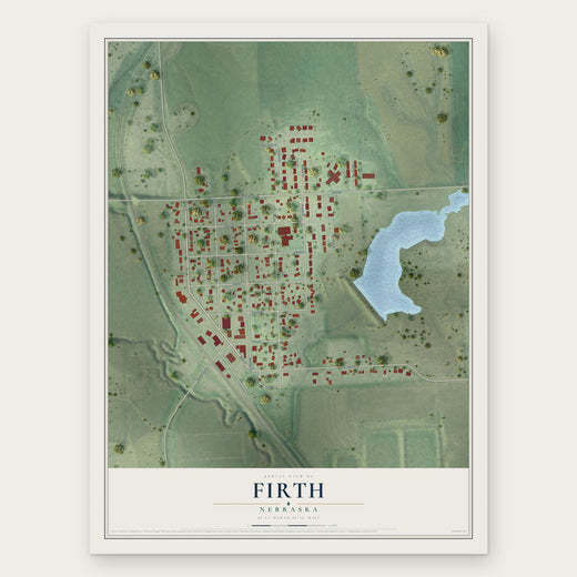 Firth, Nebraska map print, the full design