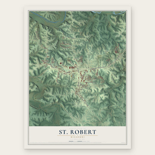 St. Robert, Missouri map print, the full design