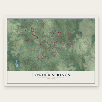 Powder Springs, Georgia map print, the full design