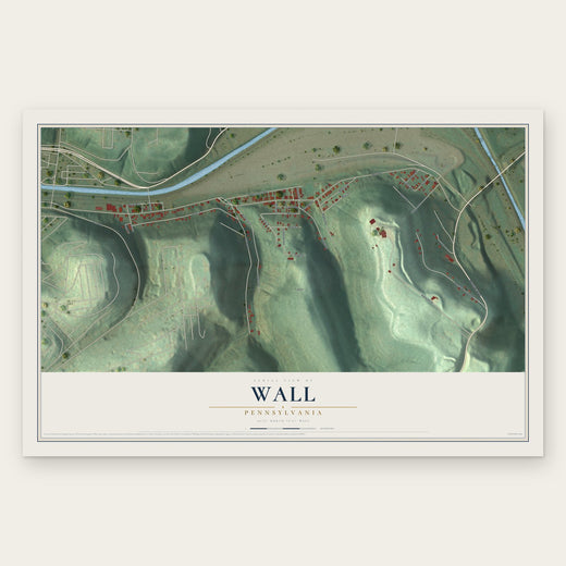 Wall, Pennsylvania map print, the full design