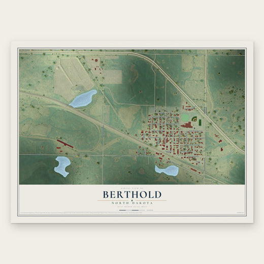 Berthold, North Dakota map print, the full design