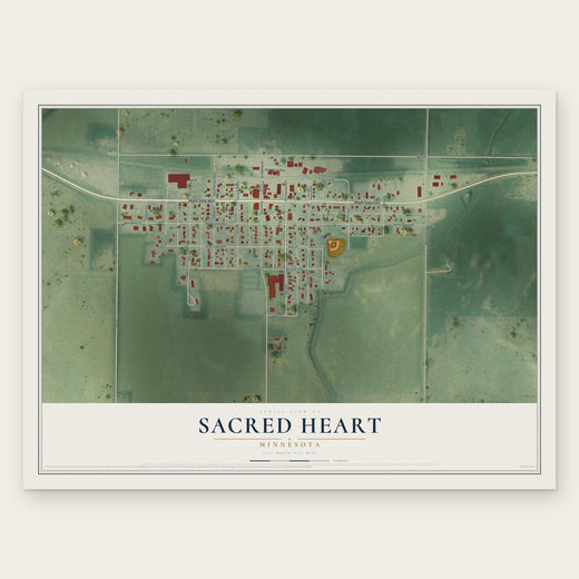 Sacred Heart, Minnesota map print, the full design