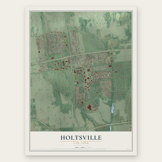 Holtsville, New York map print, the full design