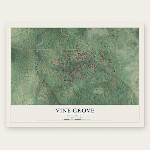 Vine Grove, Kentucky map print, the full design