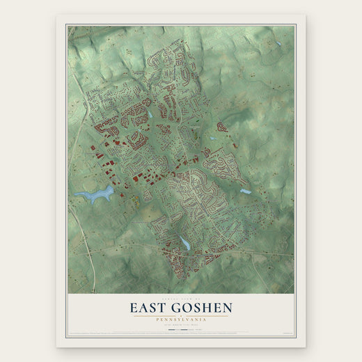 East Goshen, Pennsylvania map print, the full design