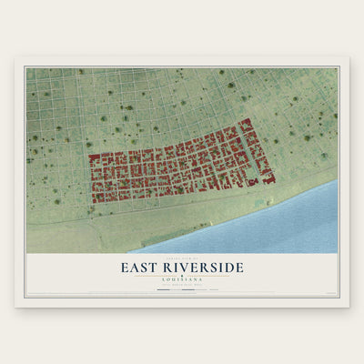 East Riverside, Louisiana map print, the full design