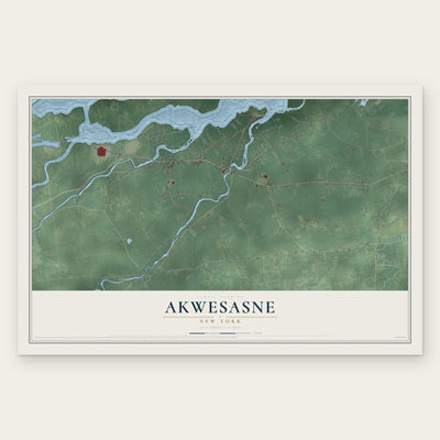 Akwesasne, New York map print, the full design