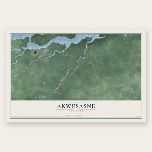 Akwesasne, New York map print, the full design