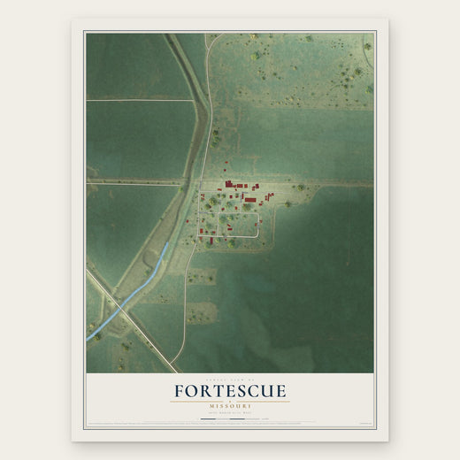 Fortescue, Missouri map print, the full design