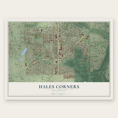 Hales Corners, Wisconsin map print, the full design
