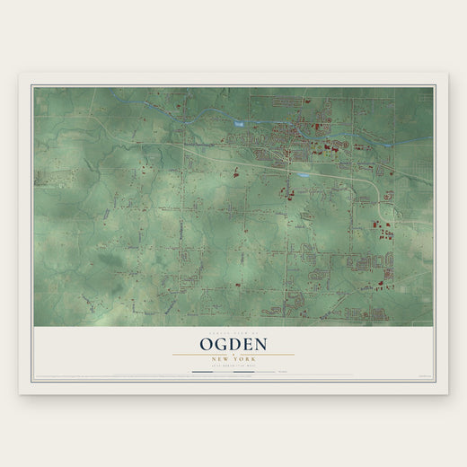 Ogden, New York map print, the full design