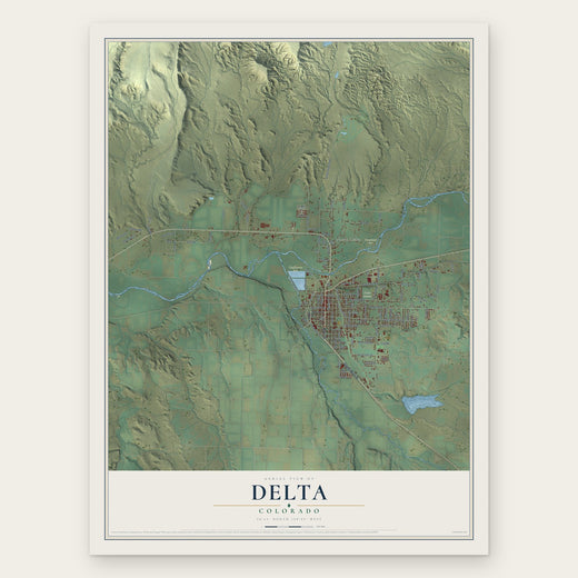 Delta, Colorado map print, the full design