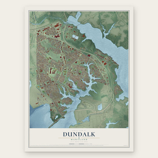 Dundalk, Maryland map print, the full design