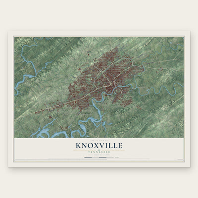 Knoxville, Tennessee map print, the full design