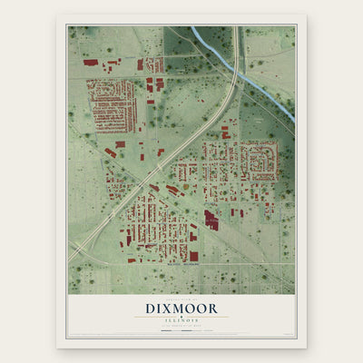 Dixmoor, Illinois map print, the full design