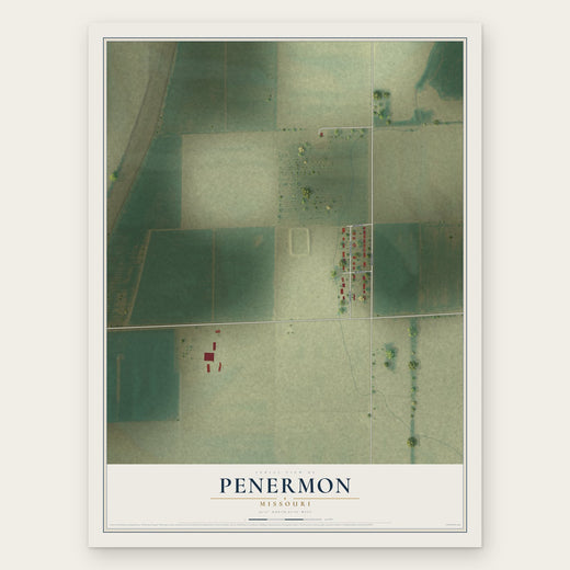 Penermon, Missouri map print, the full design