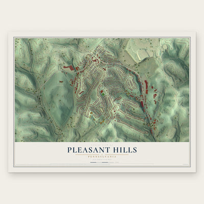 Pleasant Hills, Pennsylvania map print, the full design