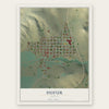 Dufur, Oregon map print, the full design