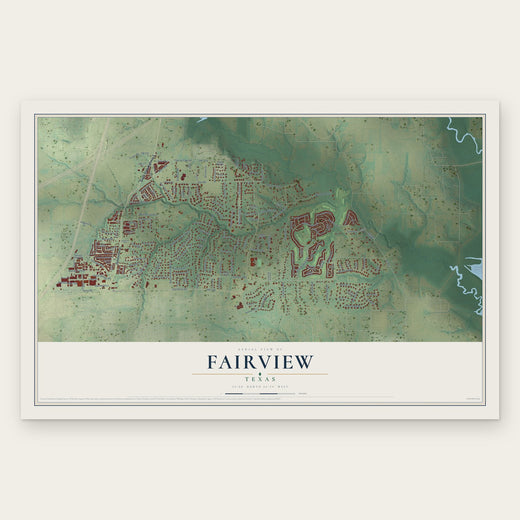 Fairview, Texas map print, the full design