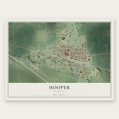 Hooper, Nebraska map print, the full design