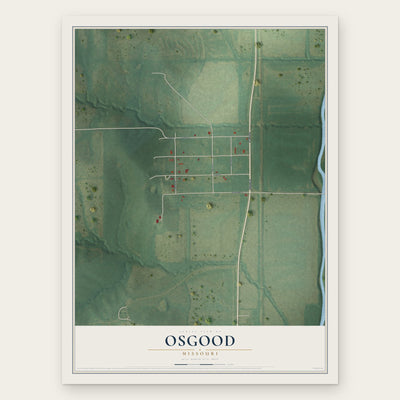 Osgood, Missouri map print, the full design