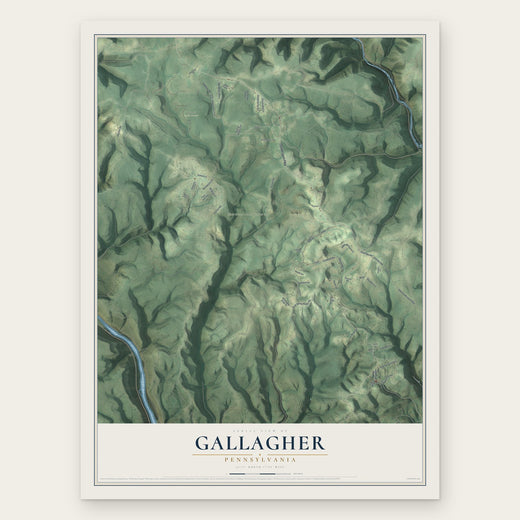 Gallagher, Pennsylvania map print, the full design