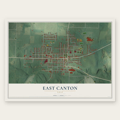 East Canton, Ohio map print, the full design