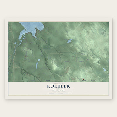 Koehler, Michigan map print, the full design
